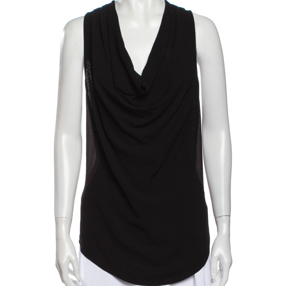 Helmut Lang black cowl neck top size Small